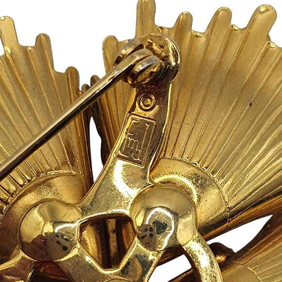 VTG Emmons Brooches Gold Tone Botanical Floral Leaves Elegant Classy 3PC Jewelry - Picture 11 of 16